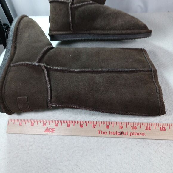 Bjorndal Women’s Size 7 Brown Suede Boots Faux Fur Lined Slip-On Comfort Warm - Picture 14 of 16